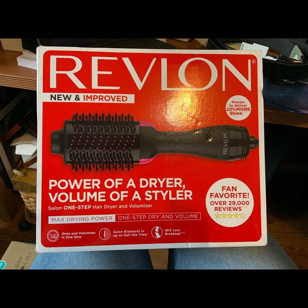 REVLON One-Step Volumizer Original 1.0 Hair Dryer and Hot Air Brush, Black